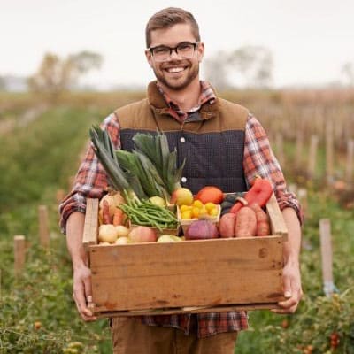 Dan with CSA box
