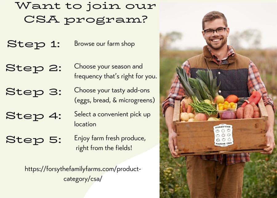 Join Forsythe Family Farms CSA - Steps to take