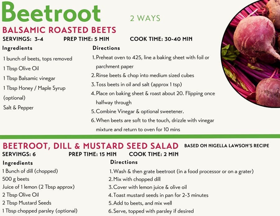 Beet Recipes for CSA