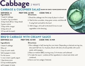 Cabbage Recipes Forsythe Family Farms