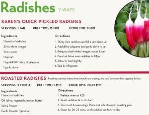 Radish for CSA