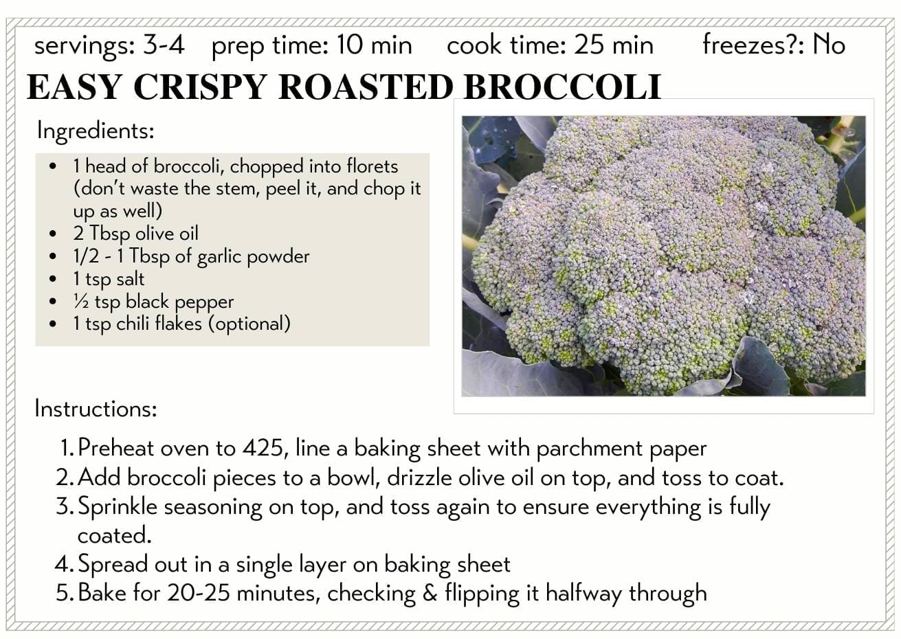 Roasted Broccoli Forsythe Family Farms