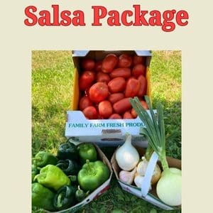 Salsa bundle tomatoes, onions and a mix of peppers