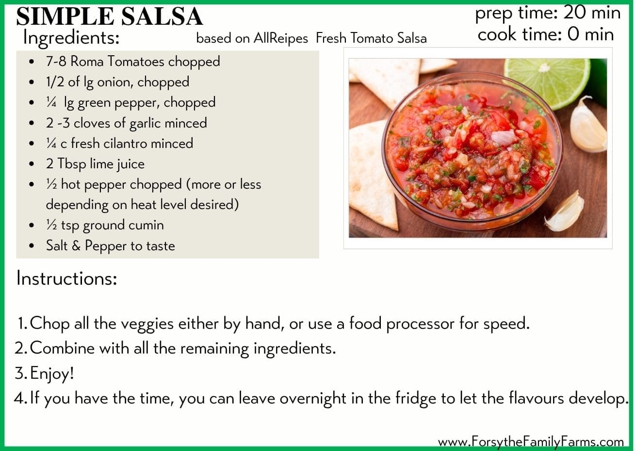 Easy Salsa Recipe from Forsythe Family Farms